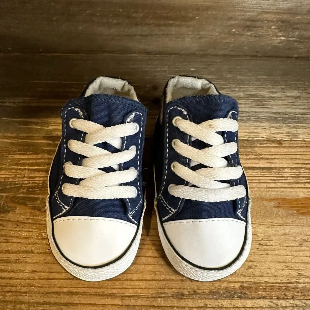 Baby Converse CTAS Navy Blue Canvas Casual Comfort Slip On Sneakers Shoes Size 3